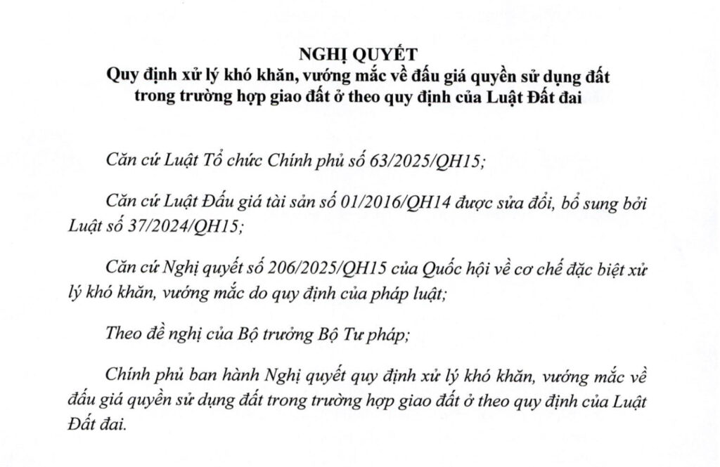 Chính phủ ban hành Nghị quyết mới xử lý khó khăn, vướng mắc về đấu giá quyền sử dụng đất ở 1 Anh man hinh 2026 01 07 luc 08.24.28
