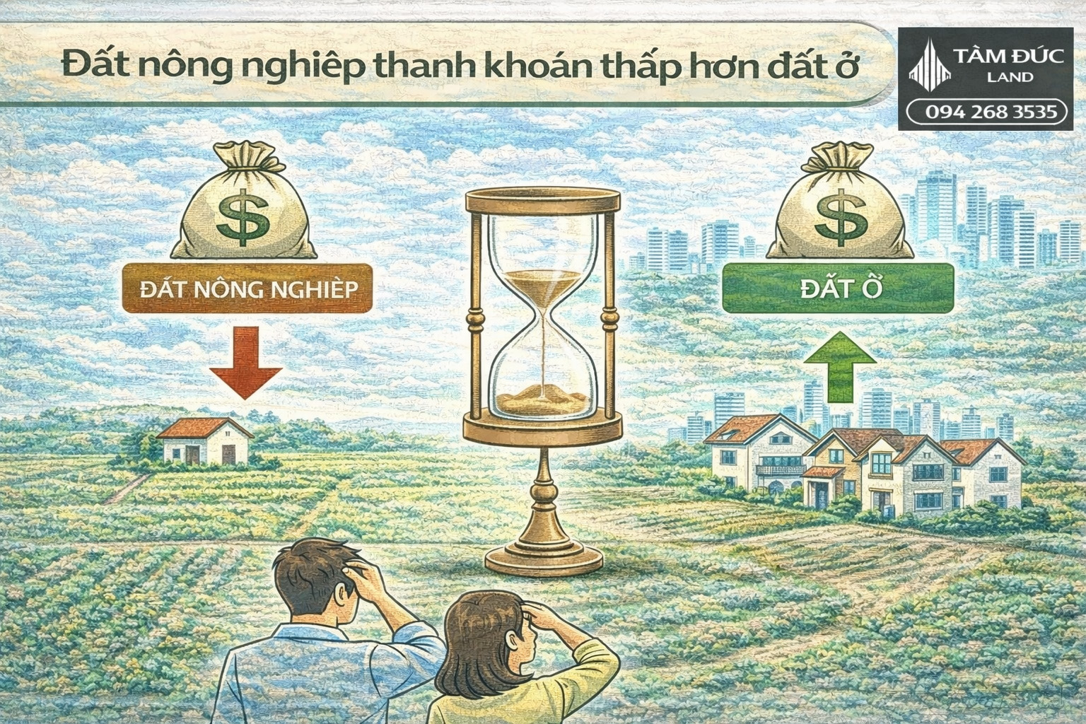 dat nong nghiep thanh khoan thap hon dat o