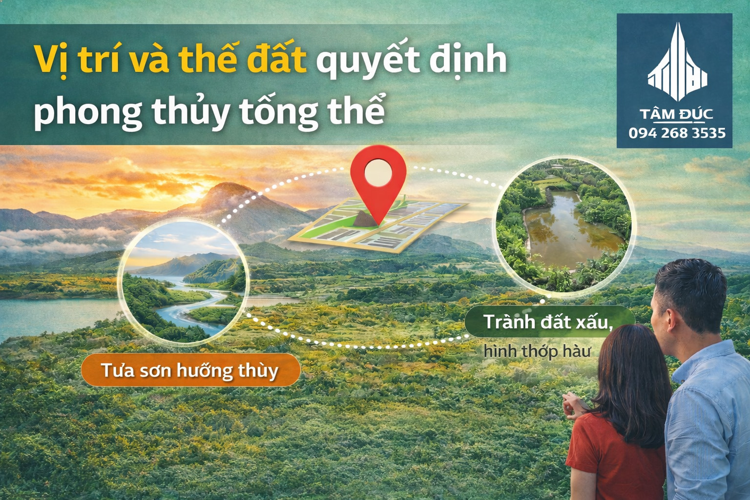 vi tri va the dat quyet dinh phong thuy tong the