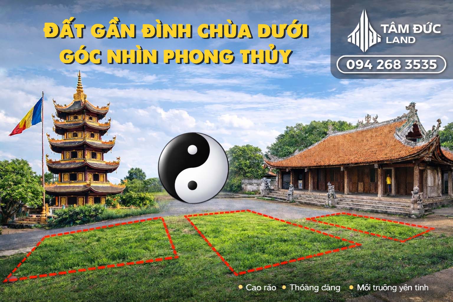dat gan dinh chua duoi goc nhin phong thuy