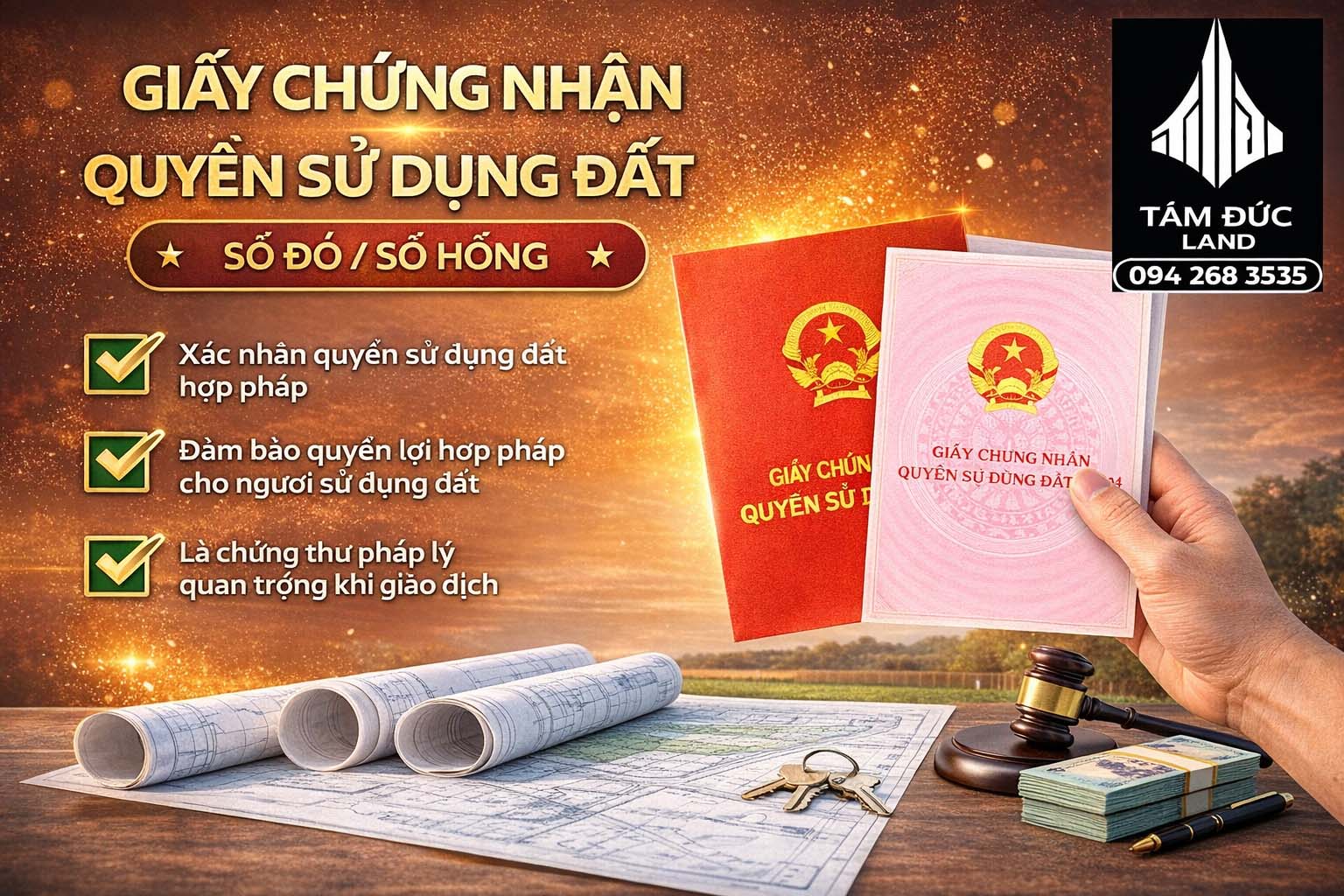 giay chung nhan quyen su dung dat so do so hong