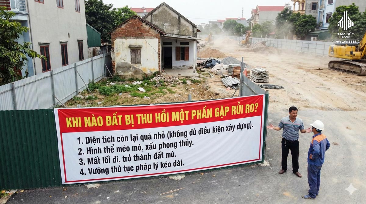Khi nào đất bị thu hồi một phần gặp rủi ro?