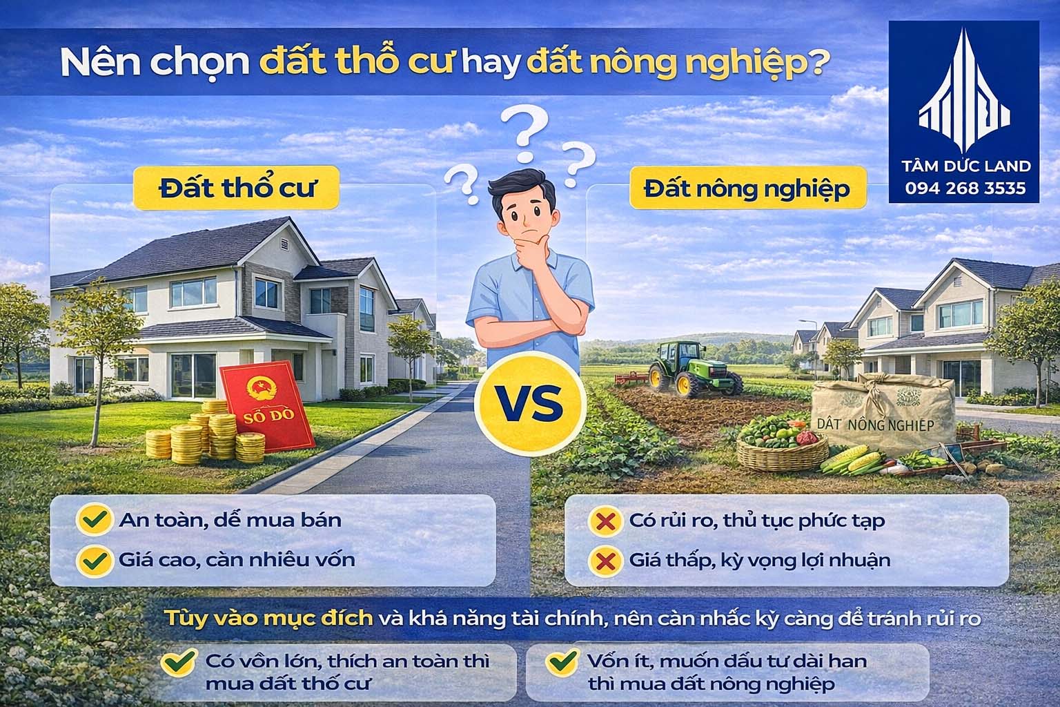 nen chon dat tho cu hay dat nong nghiep