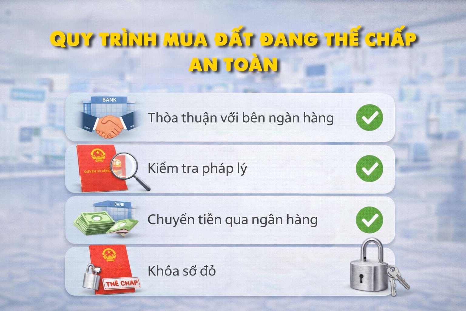 Đất đang thế chấp có mua được không | Đức BĐS Ninh Bình 4 quy trinh mua dat dang the chap an toan