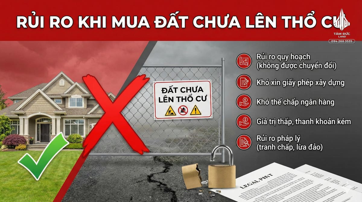 Đất chưa lên thổ cư mua được không | Đức BĐS Ninh Bình 6 Rủi ro khi mua đất chưa lên thổ cư