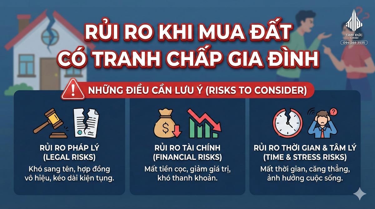 Rủi ro khi mua đất có tranh chấp gia đình