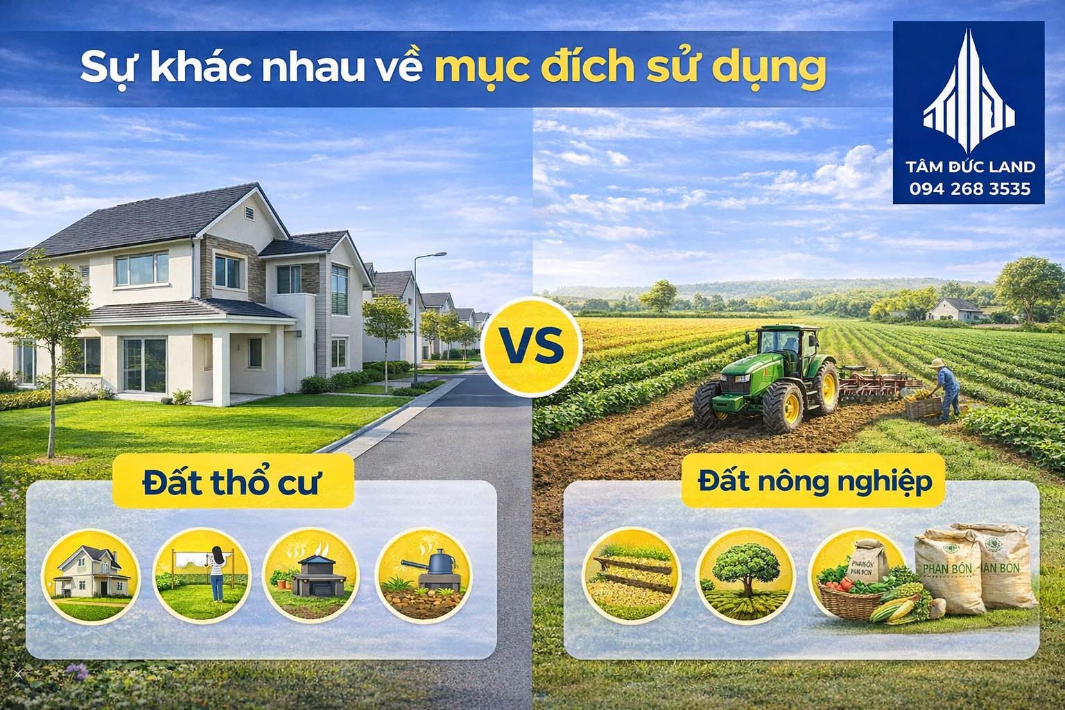 su khac nhau ve muc dich su dung dat