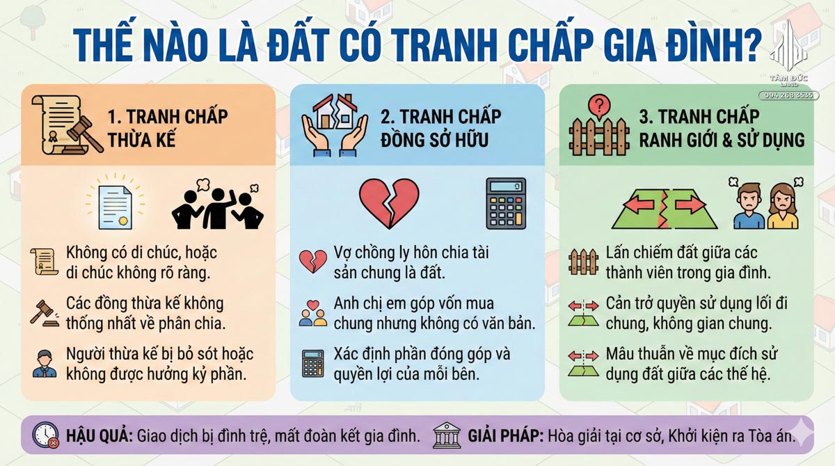 Thế nào là đất có tranh chấp gia đình?