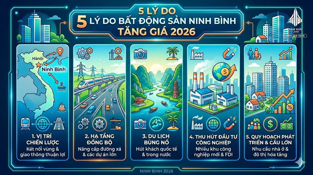 5 Lý Do Bất Động Sản Ninh Bình Tăng Giá 2026