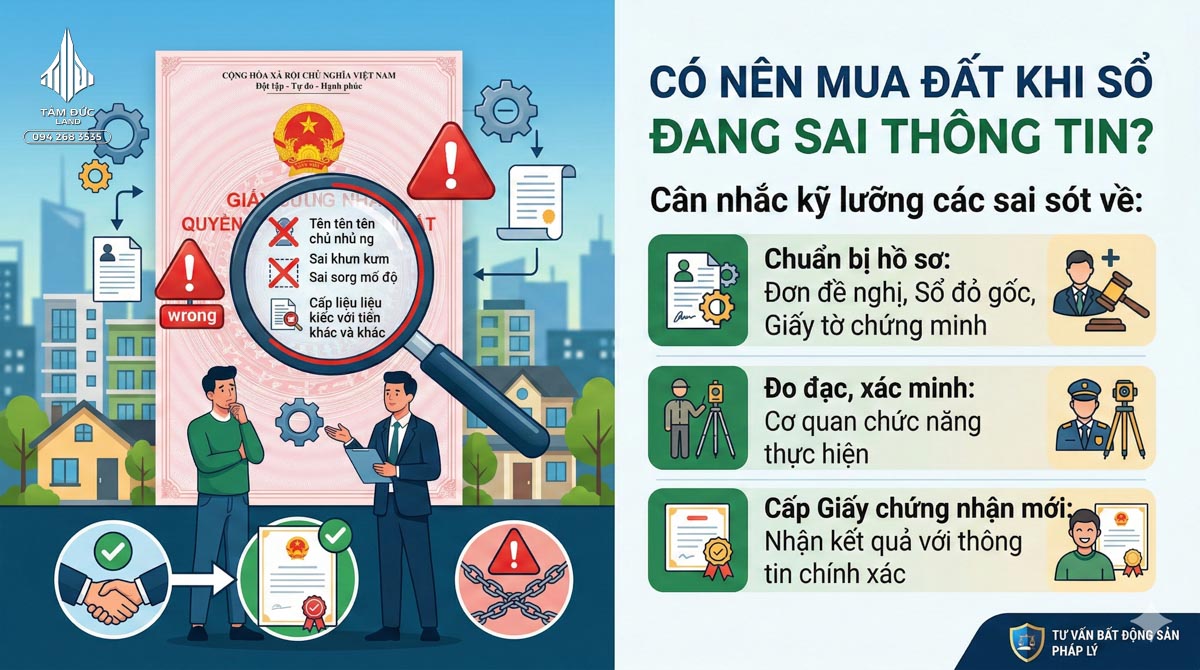 Đất có sai sót thông tin trên sổ xử lý thế nào | Đức BĐS Ninh Bình 7 Có nên mua đất khi sổ đang sai thông tin?