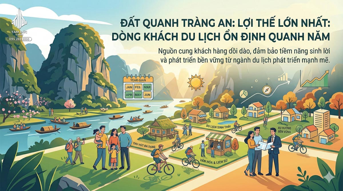 Đất quanh Tràng An có tiềm năng sinh lời không | Đức BĐS Ninh Bình 2 Dòng khách du lịch Tràng An ổn định quanh năm