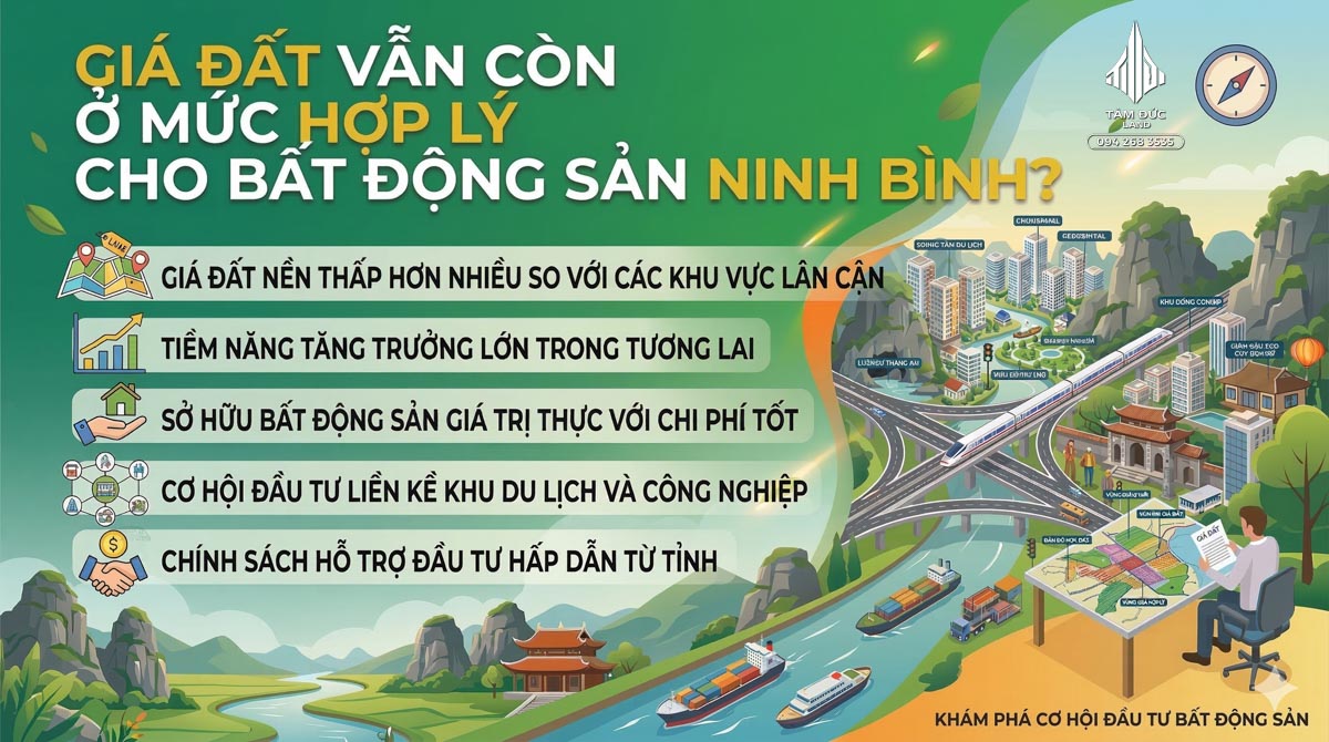 Vì sao nhiều nhà đầu tư đang quan tâm đất Ninh Bình | Đức BĐS Ninh Bình 5 Giá đất Ninh Bình vẫn còn ở mức hợp lý so với nhiều địa phương khác