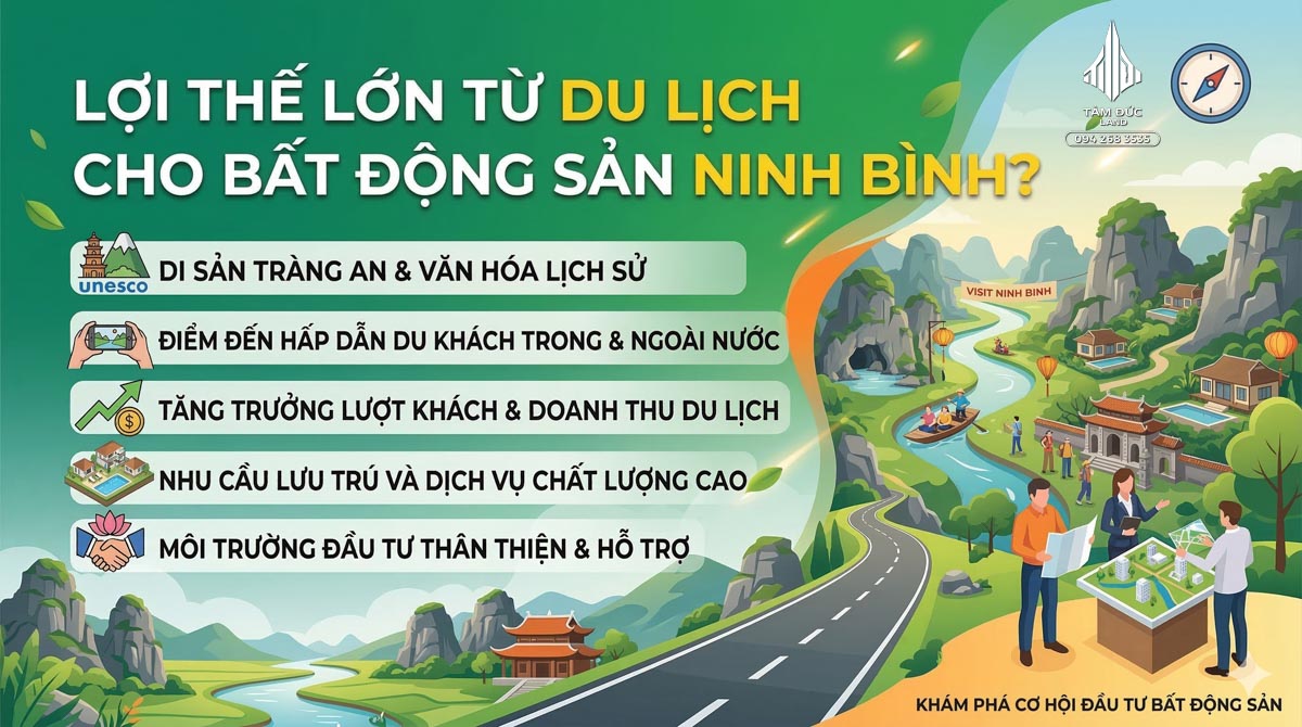 Vì sao nhiều nhà đầu tư đang quan tâm đất Ninh Bình | Đức BĐS Ninh Bình 2 Lợi thế du lịch giúp bất động sản Ninh Bình thu hút nhà đầu tư