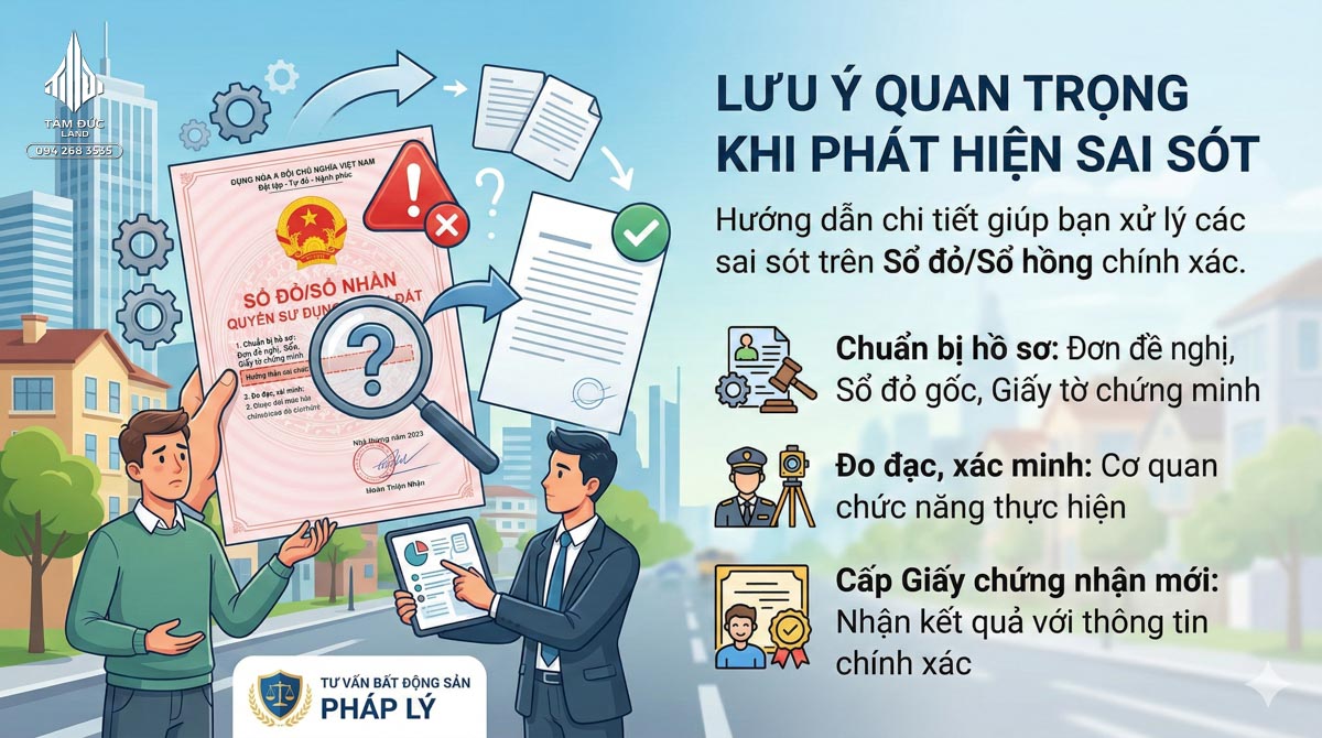Đất có sai sót thông tin trên sổ xử lý thế nào | Đức BĐS Ninh Bình 8 Lưu ý khi phát hiện sai sót trên sổ đỏ