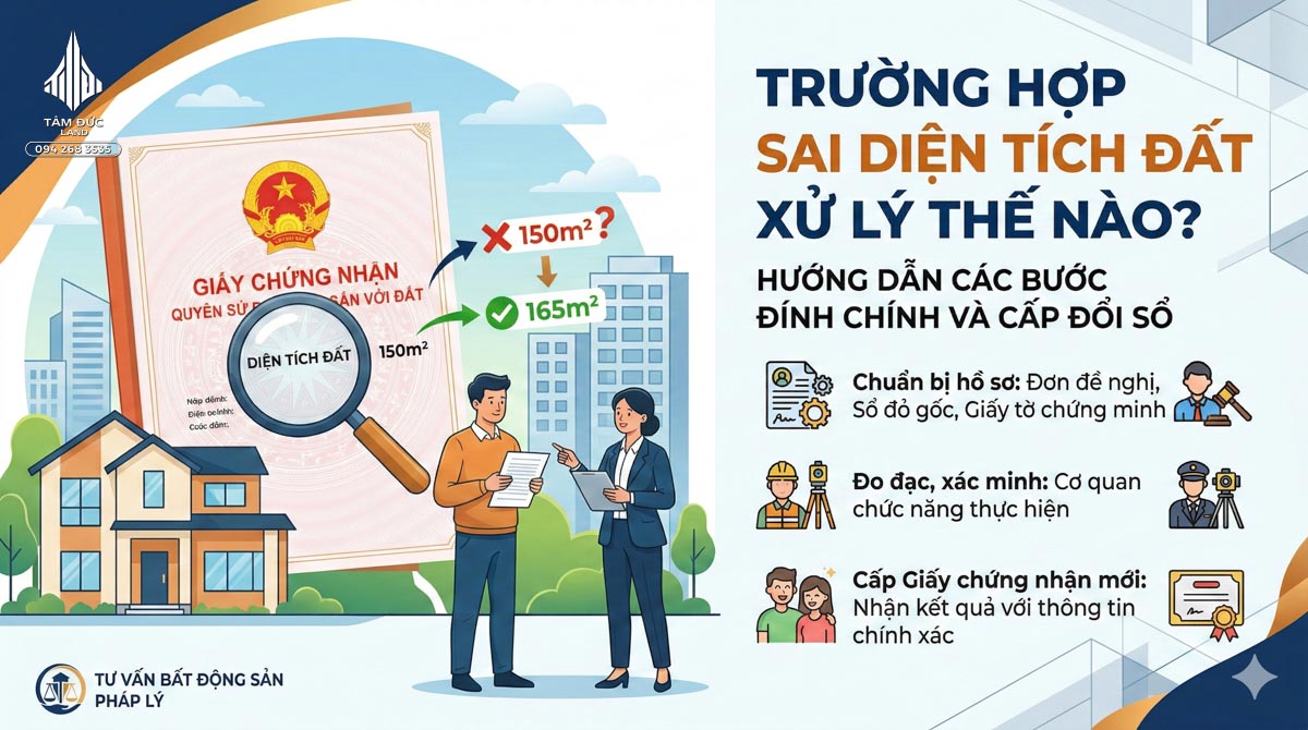 Đất có sai sót thông tin trên sổ xử lý thế nào | Đức BĐS Ninh Bình 5 Xử lý sai diện tích đất trên sổ đỏ