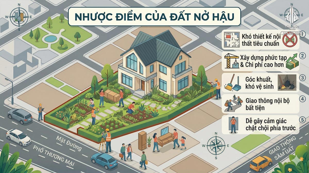 Đất nở hậu có thật sự tốt hơn đất vuông không