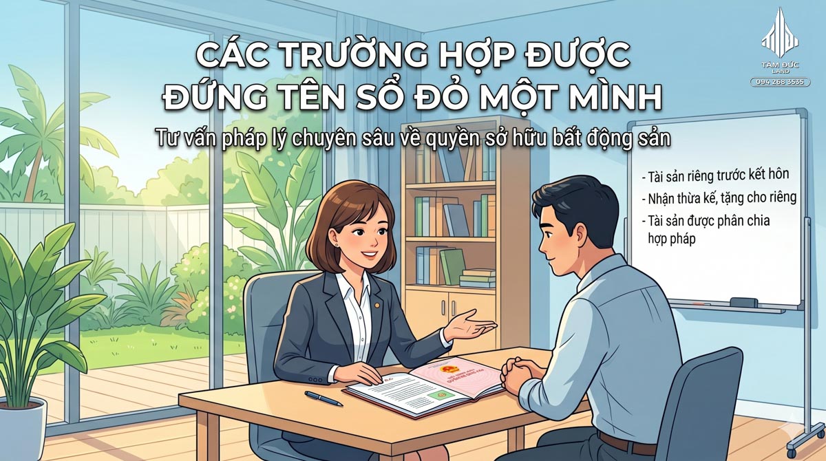 Đứng tên sổ đỏ một mình khi đã kết hôn có được không?