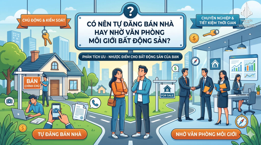Có nên tự đăng bán nhà hay nhờ văn phòng môi giới? 1 | Đức BĐS Ninh Bình 1 Có nên tự đăng bán nhà hay nhờ văn phòng môi giới bất động sản?
