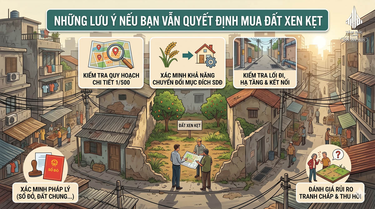 Đừng mua đất xen kẹt nếu chưa nắm rõ 3 rủi ro pháp lý này
