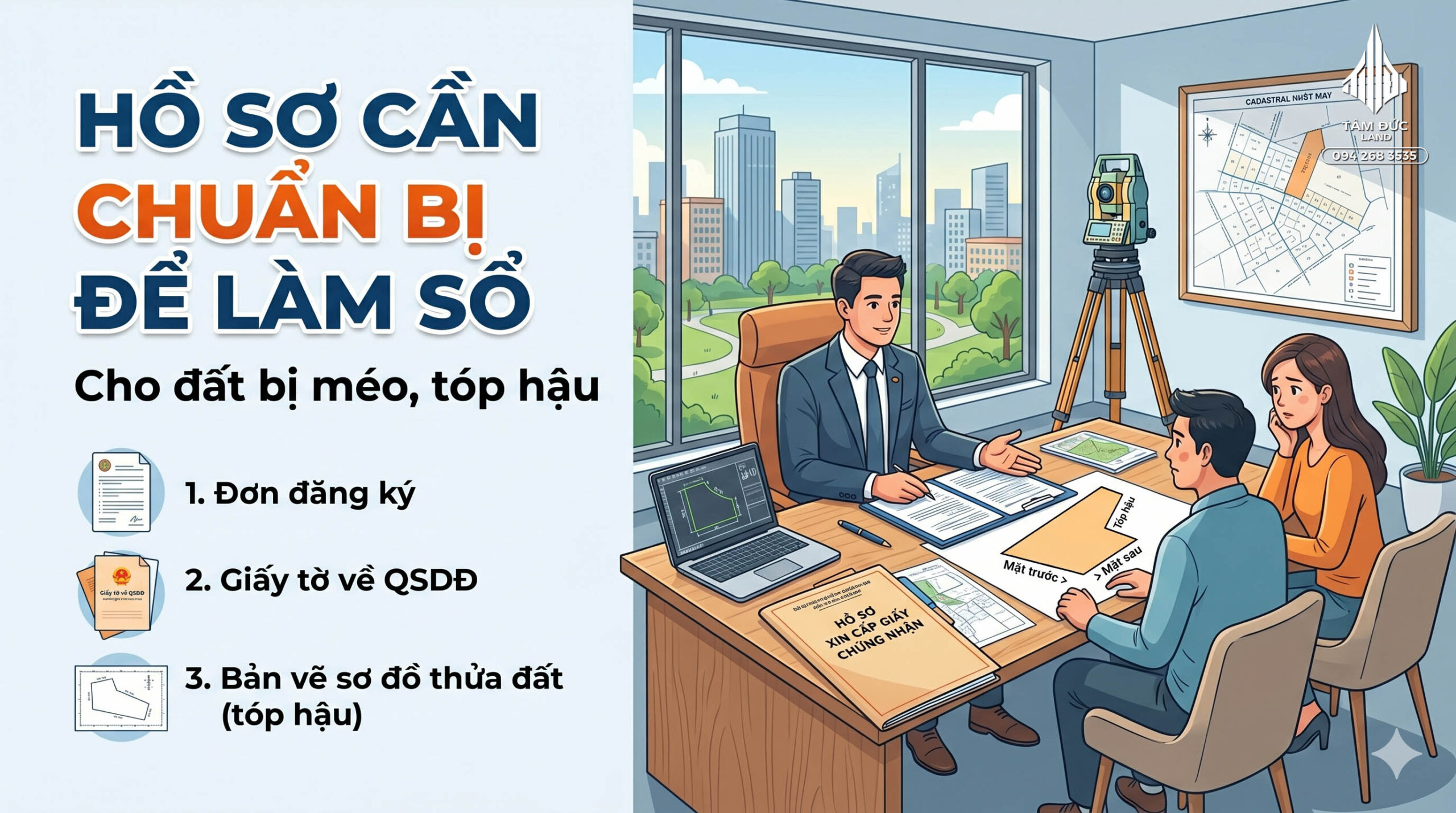Đất bị méo, tóp hậu có làm sổ được không?