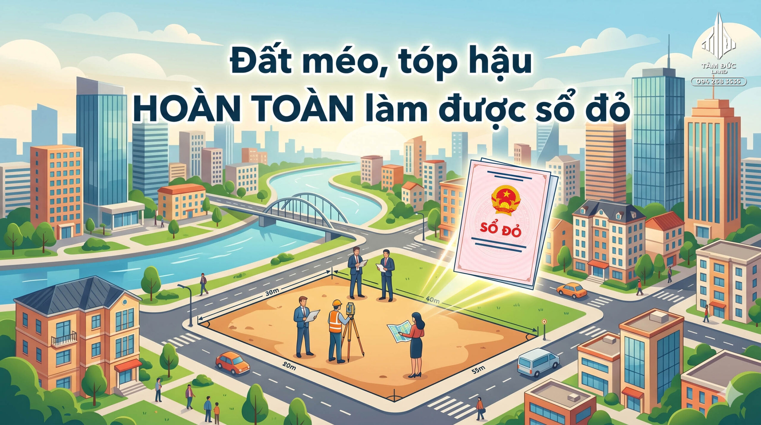 Đất bị méo, tóp hậu có làm sổ được không?