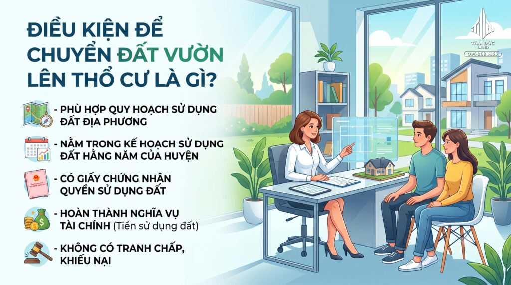 Điều kiện để chuyển đất vườn lên thổ cư là gì?