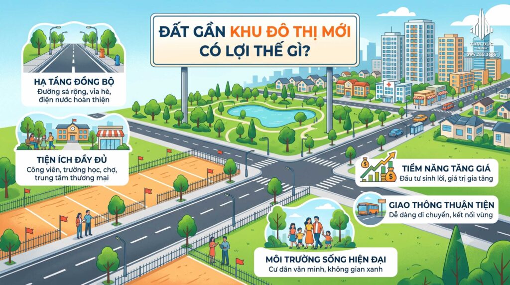 Đất gần khu đô thị mới có lợi thế gì?