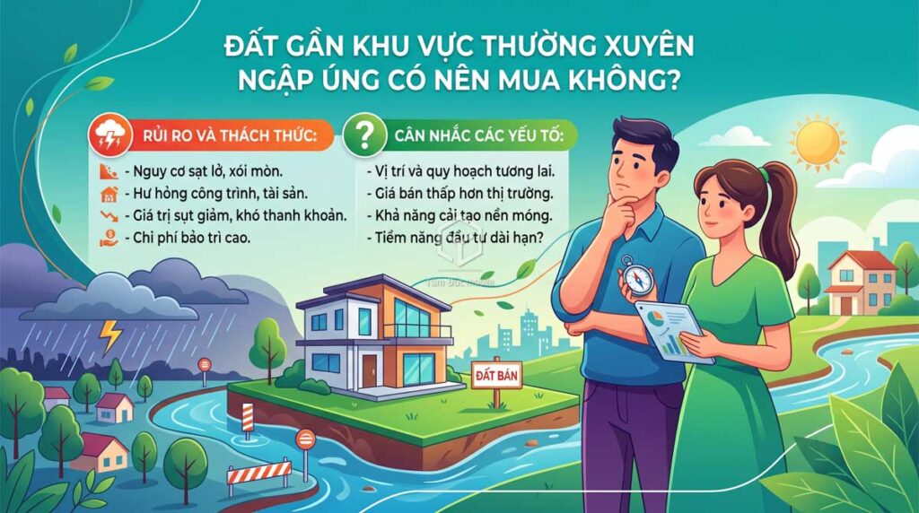 Đất gần khu vực thường xuyên ngập úng có nên mua không?